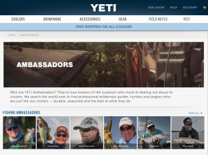 YETI AMBASSADOR PAGE