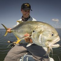 big jack crevelle caught off in the waters off Alligator Point Florida on fly