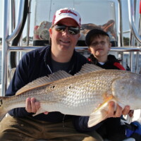 bull red for dad and son, father son catch
